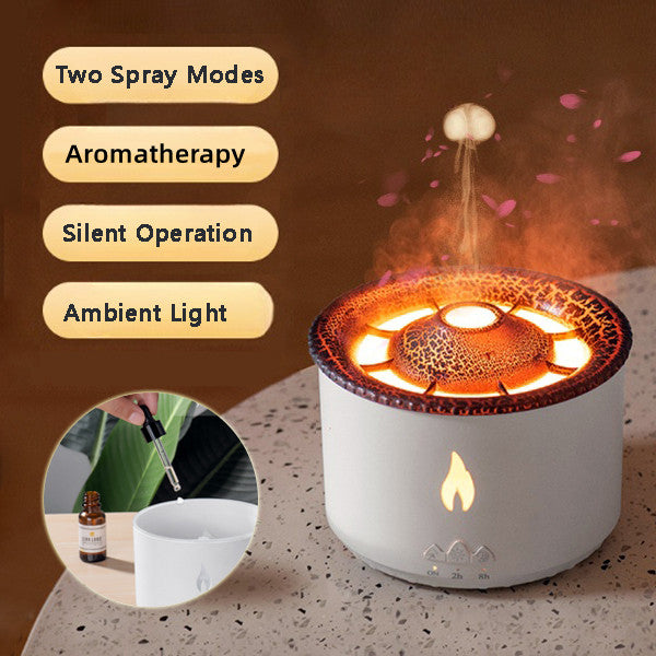 Kreativer Ultraschall-Aromatherapie-Diffusor "Vulkan und Qualle"