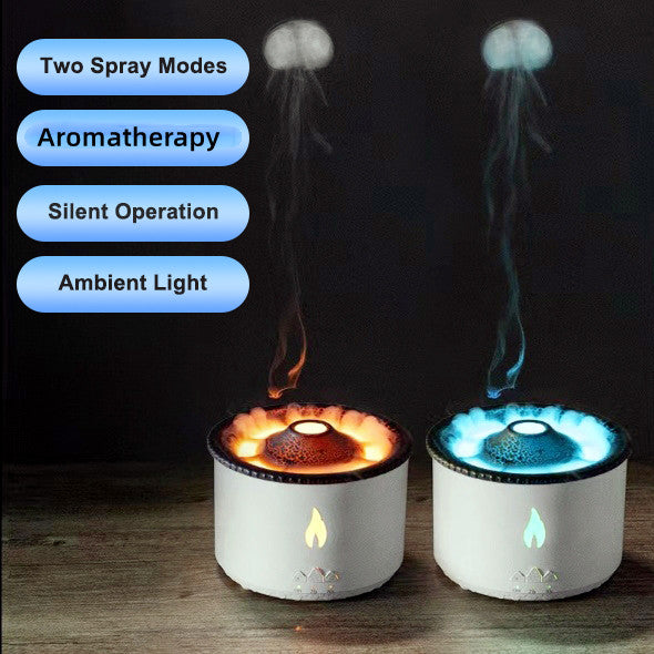 Kreativer Ultraschall-Aromatherapie-Diffusor "Vulkan und Qualle"